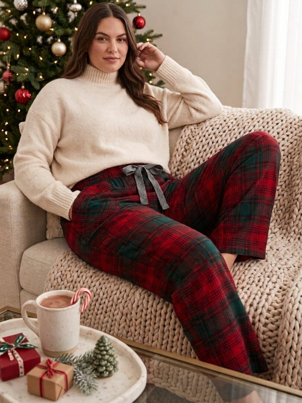 Wind River Plaid Pajama Pants Red Green Holiday Cozy Size Large
